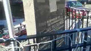 The tour of the out side of the backdraft fire house in Chicago