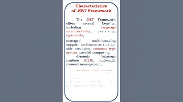 characteristics of .NET framework #coding #jscript #java #class #developer#asp.net#.net core#api