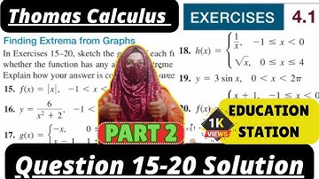 Thomas Calculus Exercise 4.1 Question #15 to 20 solution | Part 2 || Sketch the Graphs  | Thomas 4.1