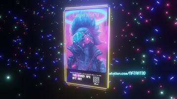 Animated 3D Collectible NFT Card Template with Floating Particles easily editable in Blender - 13