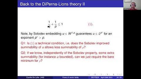 Partial Differential Equations and Applications Webinars - Camillo De Lellis