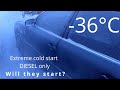 Extreme DIESEL car cold starts all bellow -30*C - Hard starts!