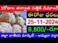 మార్కెట్లో పత్తి ధరలు  24-11-2024 Today cotton rate | cotton rate today || #pattidhralu Increase
