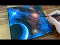 Black Canvas Painting | Galaxy painting | Acrylic painting for beginners