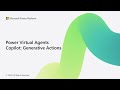 Power virtual agents copilot generative actions