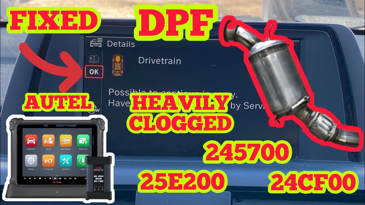 AUTEL BMW DPF 245700 25E200 24CF00 Particulate Filter Heavily Clogged