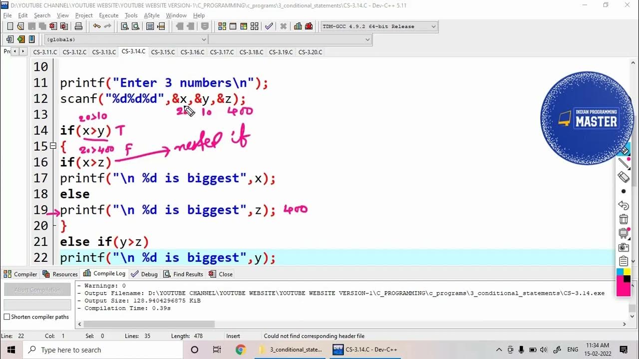 Find maximum number from the given 3 numbers using nested if statement ...