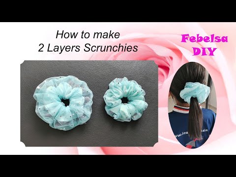 V044 How to make 2 layers scrunchies - May thun cột tóc 2 lớp