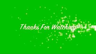 Thanks for Watching | Green Screen Effects