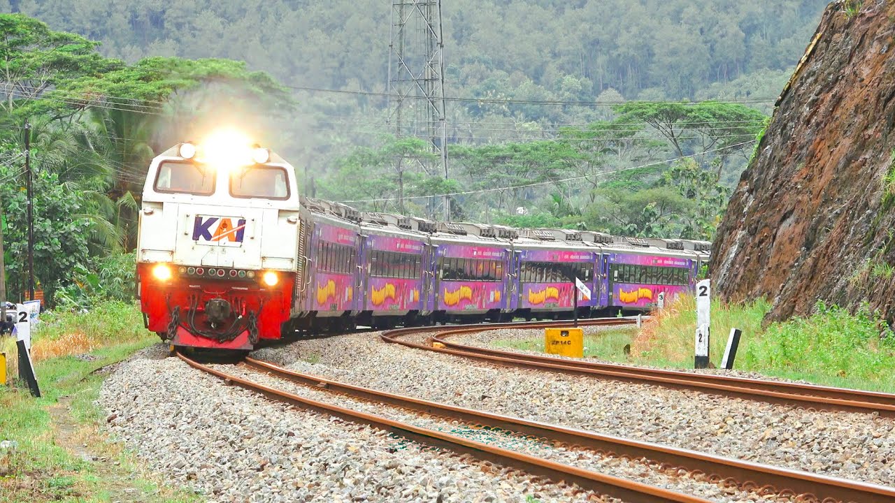 KERETA API PANJANG‼️ MENEMUKAN 26 KERETA API DI PERLINTASAN DAN JEMBATAN