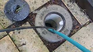 inspecting a blocked drain with a sewer camera and unblocking