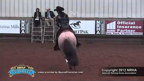 Red Roan Cowgirl ridden by Rebecca McCabe - 2012 N...
