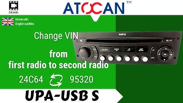 Change VIN from first radio to second radio PSA Group by UPA USB-S