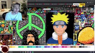 XQC Raid r/Place And make A Naruto Portrait with Chat ( full )