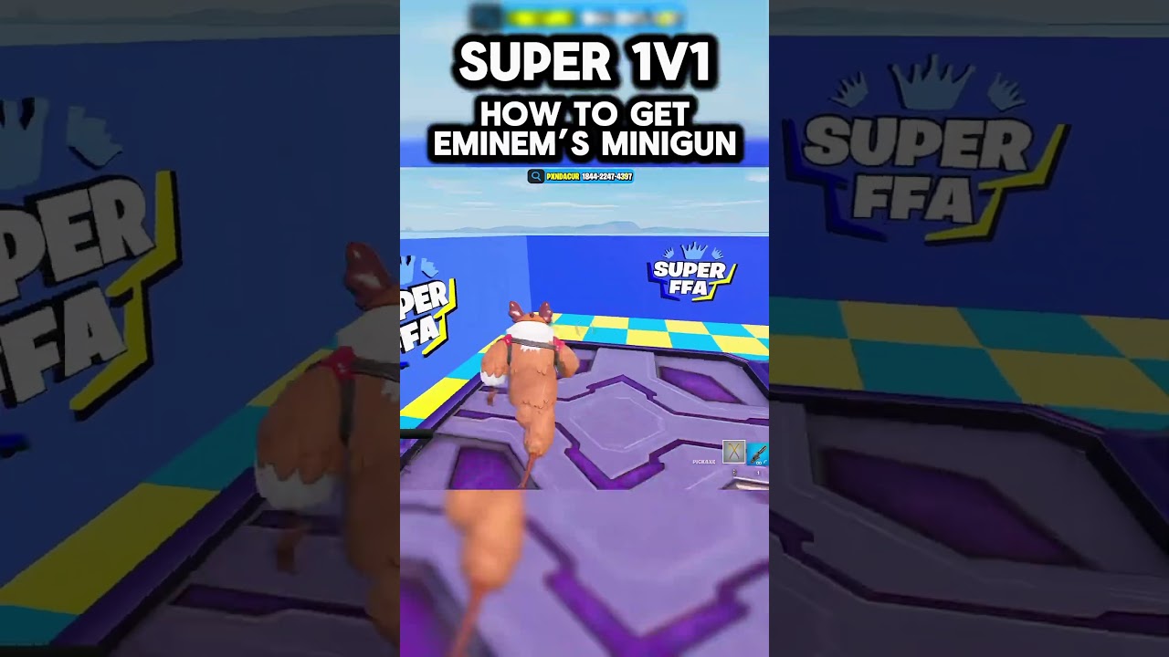 HOW TO UNLOCK EMINEMS MINIGUN IN SUPER 1V1 WITH EVERY GUN!