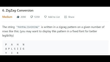 ZigZag Conversion || Problem No. 6 || Leetcode || Medium