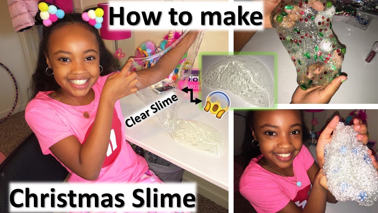 DIY Christmas SLIME | Slime decorating | Clear Jelly Slime