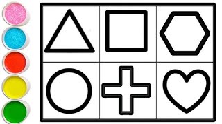 Geometric Shapes Drawing Painting and Coloring for Kids and Toddlers_ Kids Art🌈
