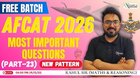 MATHEMATICS || MOST IMPORTANT QUESTIONS PART-23 || AFCAT 2026 || BY RAHUL SIR #afcat #2026 #airforce