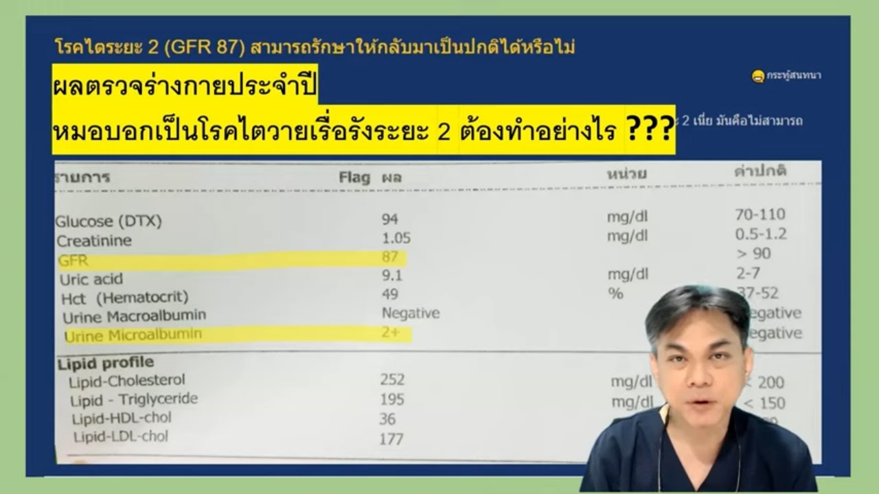 คำถามทางบ้าน : หมอบอกไตเสื่อมระยะ 2 เอามาถามใน net หมอบอกไม่เหมือนกันเอางัยดี ???