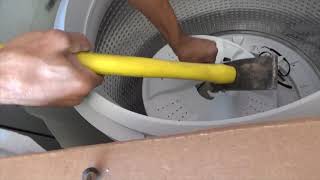 How to remove a Stuck Washing Machine Washplate  sometimes you have to break it OFF!!!