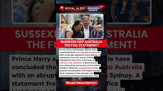LATEST UPDATE: Sussexes Share Emotional Message Following Australia Visit #royalfamily