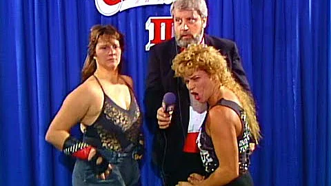 (720pHD): AWA 12/13/88 - Luna Vachon & Peggy Lee Leather Interview