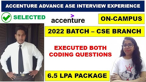 Accenture Advance ASE Interview Experience | 6.5 LPA On Campus | Accenture Interview Questions