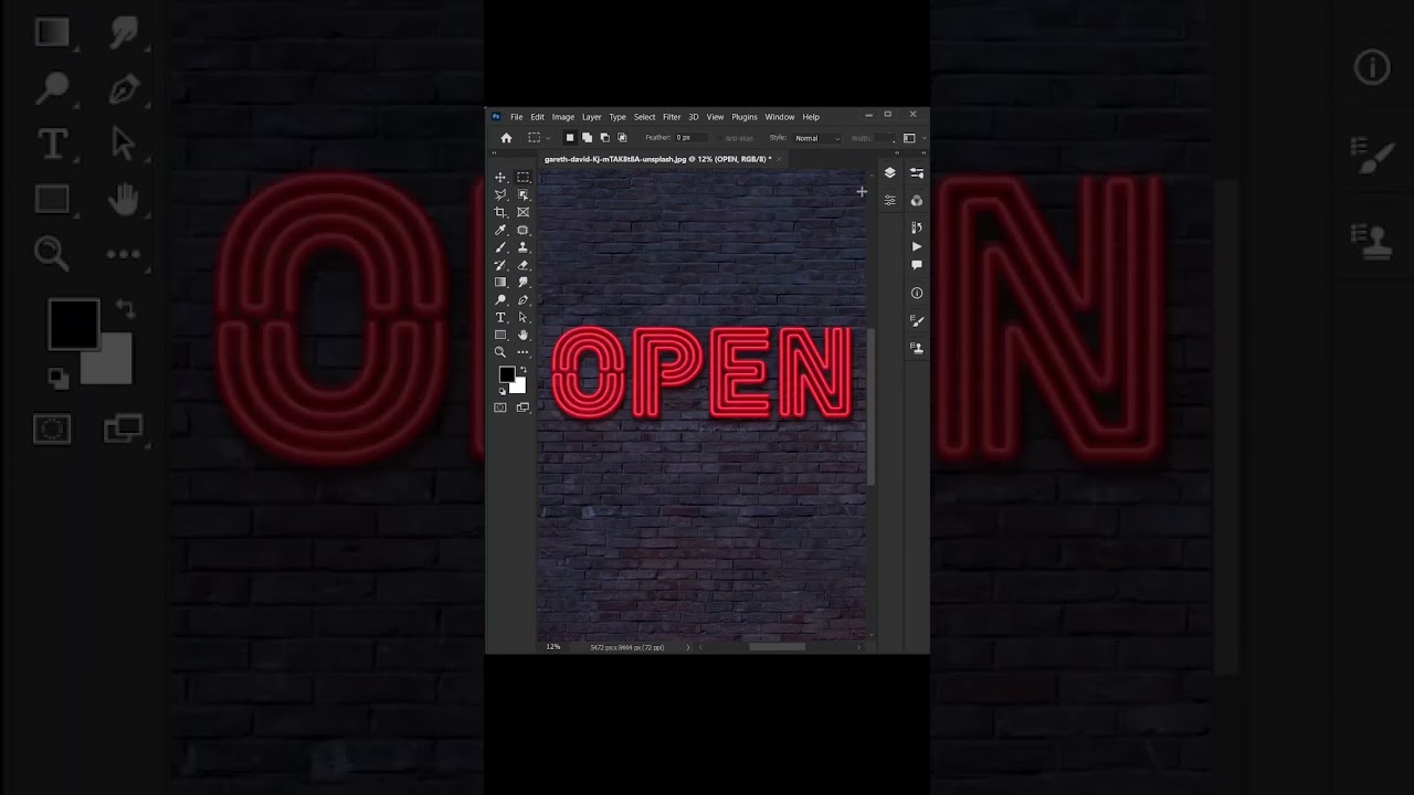 Easy way to make neon letters in #photoshop #photoshoptutorial #photoshoptips