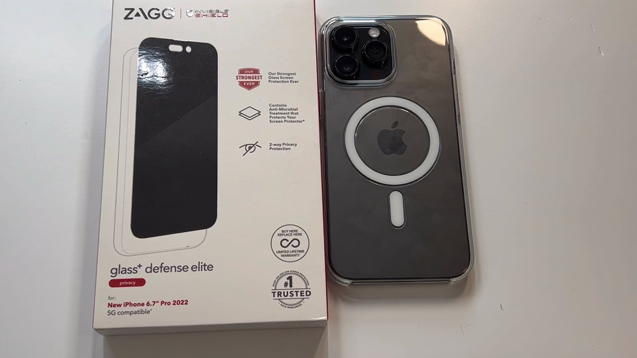 ZAGG InvisibleShield Glass+ Defense Elite Privacy Screen Protector for iPhone  14 Pro Max Review 