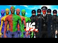 TEAM SPIDER-MAN COLOR VS RED SKULL &amp; ROBOCOP - EPIC SUPERHEORES WAR