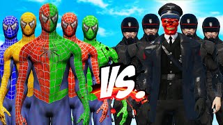 Team Spider-Man Color Vs Red Skull & Robocop - Epic Superheores War