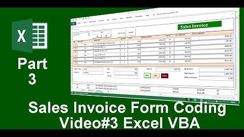 Create Sales Invoice (Video#3 Form Coding) Excel VBA
