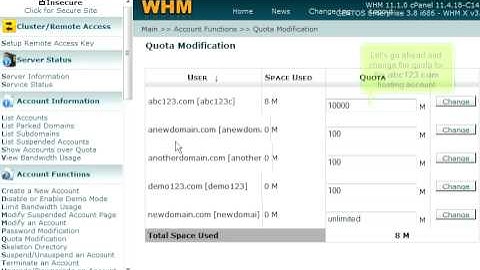 Hostsary.com Video Tutorial for WHM - How to modify an account
