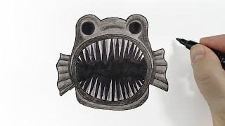 Рисуем Monster Fish из игры ЗООНОМАЛИ