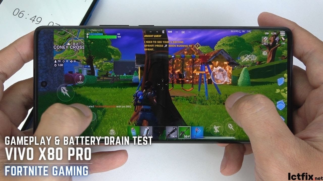 Vivo X80 Pro Fortnite Mobile Gaming test  Snapdragon 8 Gen 1, 120Hz  Display 