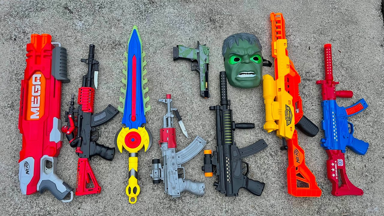 Nerf Gun, Spider-Man Gun, Mp5 Gun, Gear Sword and Desert Eagle Electric Toy Gun