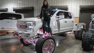 This GIRL has HUGE 14' LIFTED Ford F350 on 42's ($175K)