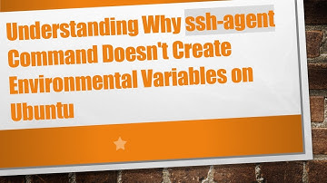 Understanding Why ssh-agent Command Doesn