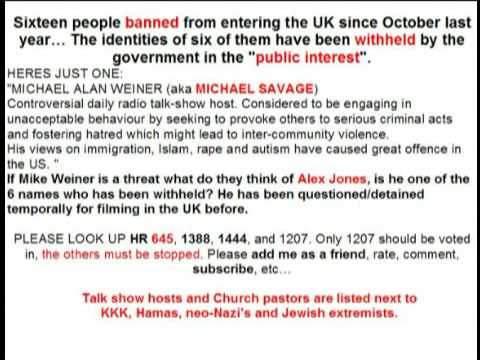 US radio host 22 ppl banned from UK; Pastors, Jews...