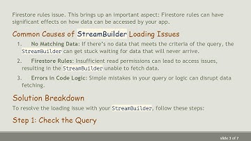 Resolving StreamBuilder Loading Issues in Flutter with Firebase