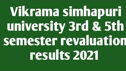 VSU UG 3rd&5th semester revaluation results 2021 @DegreeYoutubechannel|VSU revaluation results