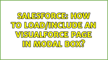 Salesforce: How to load/include an visualforce page in modal box? (2 Solutions!!)