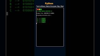 Convert Secret Text into Matrix Code with Python! 🤫 Matrix Rain #shorts