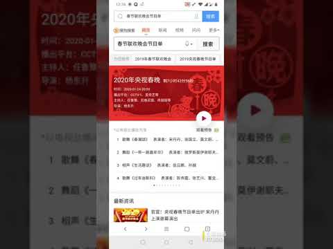 2020年新年春节联欢晚会节目名单