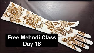 Free Mehndi Class Day 16 | Basic to Advance Level Mehndi Design #gulfmehndidesigns #gulfmehendi #yt