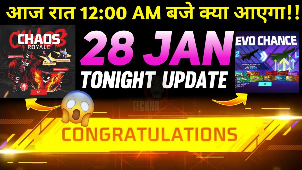 28 JANUARY🔥FREE FIRE TONIGHT UPDATE+28 JAN FREE REWARDS |FF NEW EVENT ...