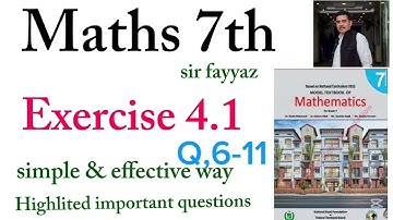 Maths class 7th | exercise 4.1 | Q 6-11 | ex 4.1 | Financial Arithmetic | NBF | unit 4 | Sir fayyaz