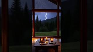 Fall Asleep Fast to Heavy Rain & Fireplace Sounds 🌧️🔥 #shorts