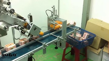 Hologram Security Seal Box Labelling Machine | Top with Corner Press | Solo Labeller Technology